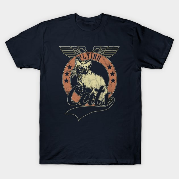 Flying Vintage Cats T-Shirt by bluerockproducts